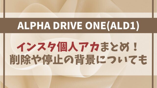 【ALD1】インスタ個人アカまとめ！削除や停止の背景についても